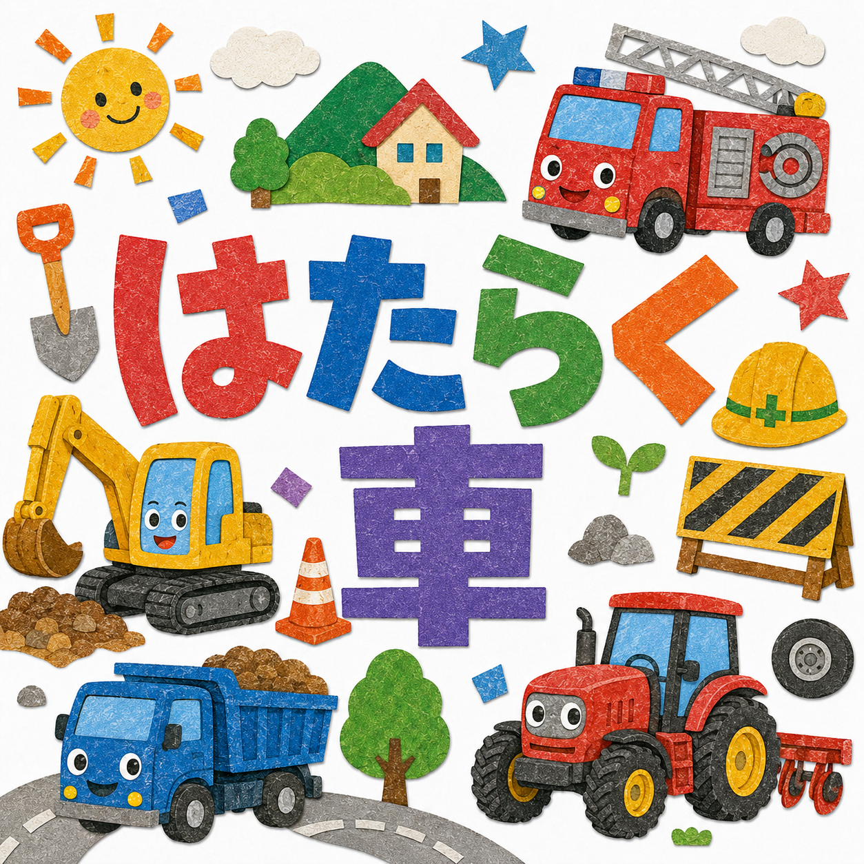 はたらく車の塗り絵カテゴリ