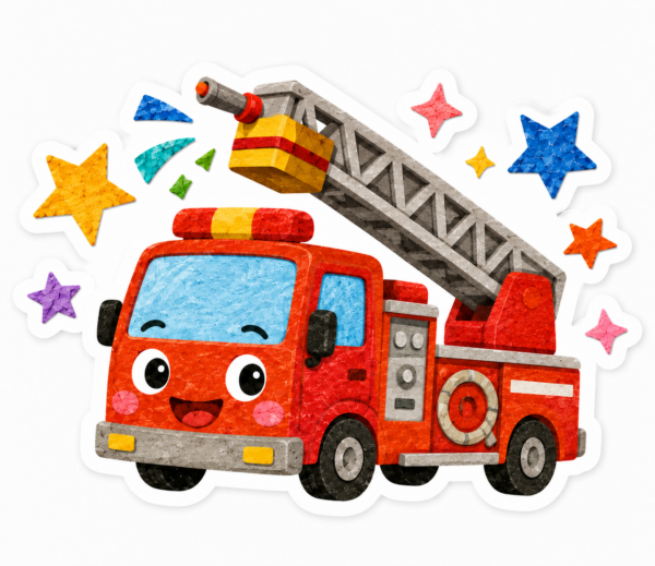 働く車LINEスタンプの消防車