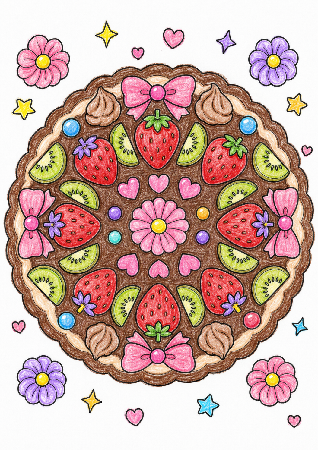 ケーキ曼荼羅のぬり絵見本2