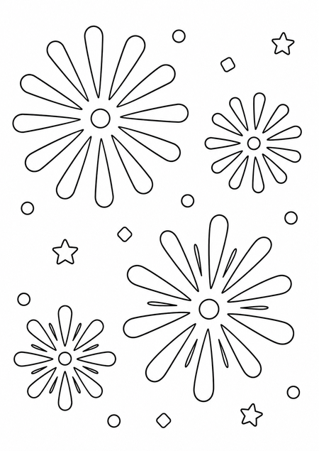 花火の塗り絵サムネイル