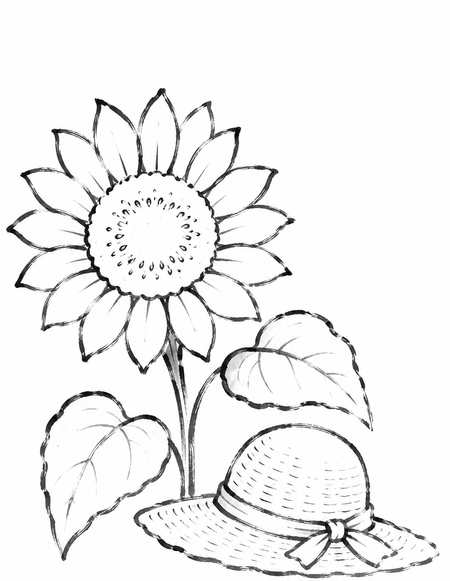 ひまわりの絵手紙ぬりえの絵手紙ぬりえ画像