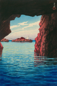 川瀬巴水「旅みやげ第三集 男鹿半島蒿雀窟」のサムネイル