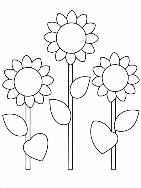 ひまわりの塗り絵サムネイル