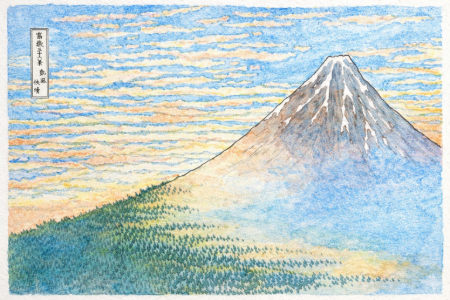 無料ぬりえ】葛飾北斎「赤富士（凱風快晴）」｜縁起の良い名画で脳トレ