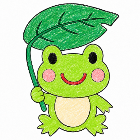 緑色のカエルの塗り絵見本