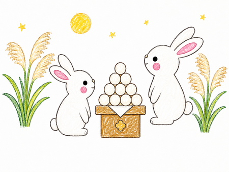 うさぎのお月見塗り見本1