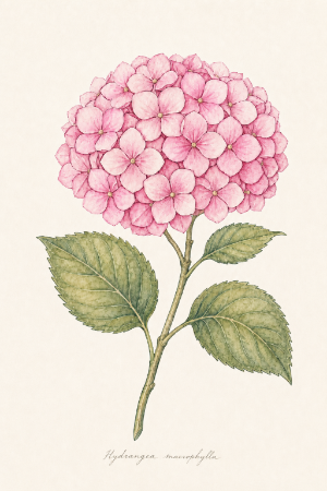 ピンク系の紫陽花の塗り見本