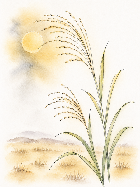 すすきの絵手紙ぬりえ見本2