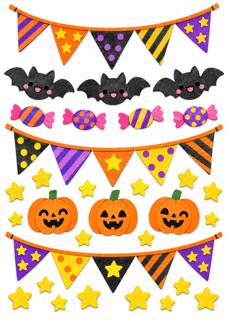 ハロウィンガーランドの壁面飾りパターン1